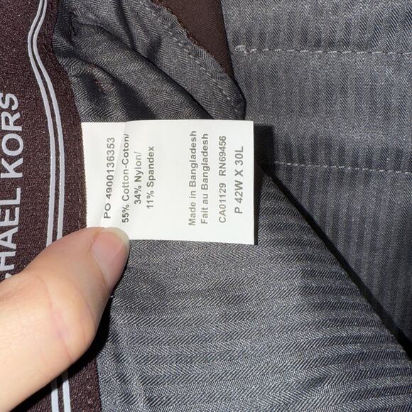 Michael Kors Men's Classic Fit Perform Fall Dress Pants blackberry 42X30 $95 - Picture 9 of 11